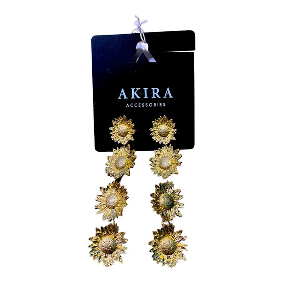AKIRA Jewelry - AKIRA Sunflower Gold Dangle Earrings NWT